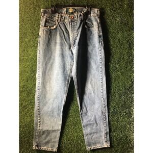 Vintage Mens Cabela's Outdoors Faded Blue Denim Straight Leg Jeans Size 36 Reg